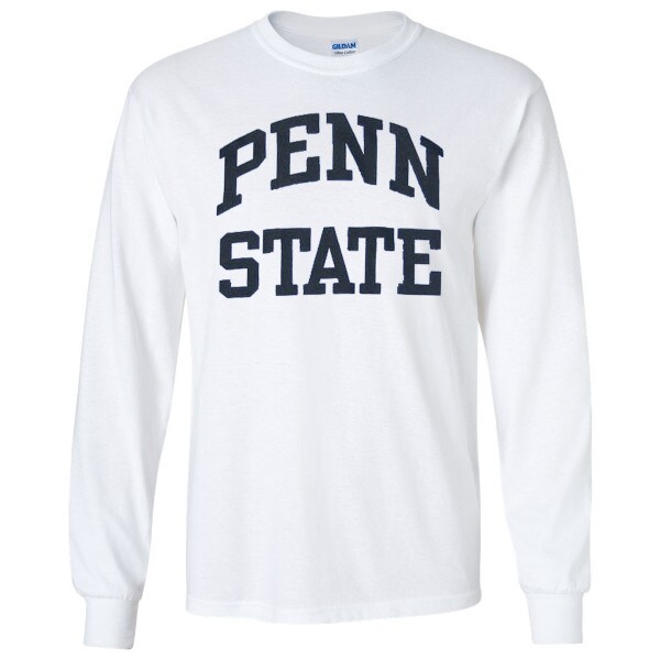 white long sleeve t-shirt with navy Penn State